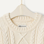 Amazon Essentials x Sofia Grainge Baby Boys' Cable Crewneck Sweater, Ivory, 3-6 Months