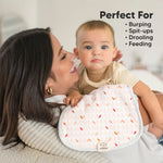 Organic Burp Cloths Baby Boy & Girl - 5-Pack Super Absorbent Cotton Burping Cloths for Babies, Soft & Plush Newborn Spit Up Rags, Infant Towels for Milk Spit Up, Unisex, Large 21" x 10" (Prism)