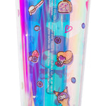 Silver Buffalo Sanrio Hello Kitty and Friends Kuromi Iridescent Plastic Cold Cup with Lid and Straw Topper, 24 Ounces