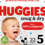 Huggies Size 1 Diapers, Snug & Dry Newborn Diapers, Size 1 (8-14 lbs), 128 Count, Packaging May Vary