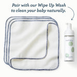 Esembly Wipe Ups, Organic Cotton Reusable Baby Wipes, Soft and Sturdy Washable Cloth Diaper Wipes, One Size, 12-pk