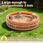 Inflatable Baby Pool Small Kiddie Swimming Pool, 3 Rings Round Pad Pool for Kids & Toddler, Portable Beach Backyard Kiddie Pool, Indoor & Outdoor Water Game Toys for Girl/Boy (Brown)