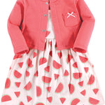 Hudson Baby Baby Girls' Cotton Dress and Cardigan Set