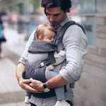 Ergobaby 360 All-Position Baby Carrier with Lumbar Support (12lbs - 45lbs) - Premium Cotton Toddler Carrier - Soft Air Mesh Fabric - Carbon Grey