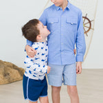 RUGGEDBUTTS Boys UPF50+ Sun Protection Dolphin Hem Swim Trunks - Navy, 2T