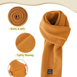 Baby Beanie Mittens Scarf Set,Toddler Kids Winter Hat and Thermal Gloves Neck Warmer Set for Girls Boys Camel