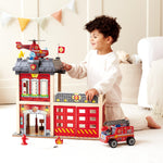 Hape Fire Station Playset| Wooden Dollhouse Kid’s Toy, Stimulates Key Motor Skills and Promotes Team Play