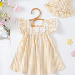 Kucnuzki Toddler Girl Dress 2t 3t Girl Summer Clothes Toddler Outfit Cute Apricot Swing Beach Knee Length Dress for Kids Casual Sundress Childrens Clothing