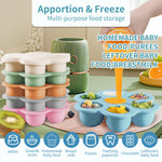 WAJIAYON Baby Food Storage Container, Silicone Baby Food Freezer Tray with Lid,Silicone Baby Fruit Food Feeder Teether Tray, Baby Food Storage Container Ice Cube Tray Maker for Homemade Baby Food-Blue