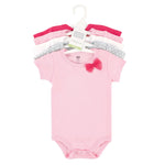 Hudson Baby Unisex Cotton Bodysuits, Basic Bow, 6-9 Months