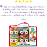 Melissa & Doug K's Kids Pull-Back Vehicle Set - Soft Baby Toy Set With 4 Cars and Trucks, Soft Vehicles Toys For Babies And Toddlers