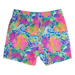 RUGGEDBUTTS Boys UPF50+ Stretch Neon Swim Trunks - Neon Ocean Coral, 3-6m