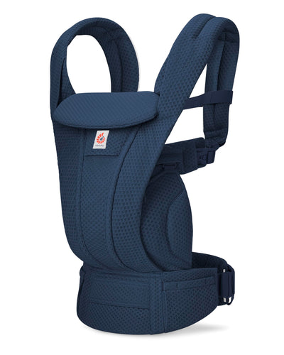 Ergobaby Omni Deluxe Baby Carrier for Newborn to Toddlers 0-48 Months (7-45 lbs) - 4-Position Breathable Mesh Baby Carrier with Ergonomic Support, Storage Pockets, and Sun Hood - Midnight Blue
