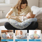 x-vesolje Nursing Pillow, Breastfeeding Pillow with Removable Cover, Ergonomic Breast Feeding Pillow, Baby Feeding Support Pillow for Mom Easier Breastfeeding- Original Size/Leaves