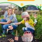 Grenebo Kids Gardening Set Toys, Quality Garden Tool Kit for Kids and Toddlers, Includes Two Shovels, Garden hat,Rake, Apron,Gloves, Watering Can, and Tool Bag (Pink)