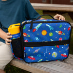 Wildkin Kids ECO rPET Insulated Lunch Box – Keeps Food Hot or Cold, Easy-Clean Lining, Mesh Pockets & BPA-Free – Boys & Girls, Ideal for School, Travel & Daycare – Out of This World