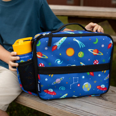 Wildkin Kids ECO rPET Insulated Lunch Box – Keeps Food Hot or Cold, Easy-Clean Lining, Mesh Pockets & BPA-Free – Boys & Girls, Ideal for School, Travel & Daycare – Out of This World