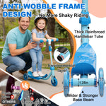 Kick Scooter for Kids 3-7 Age - LED Lighted 3 Wheel Toddler Scooter, 360° Steering, Adjustable Height Handlebar, Anti-Slip Deck, Stable Metal Design, Indoor Outdoor for 3-5, 5-7 Year Old Girls Boys