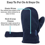 N'Ice Caps Baby Toddler Mittens Kids 2 Pairs Fleece Gloves Winter Warm Sherpa Lined Pack (Black/Navy Pack, 2-3 Years)