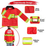 Popsunny Firefighter Costume for Kids 3 4 5 Years, Toddler Fireman Toy with Dress Up Outfit & Fire Extinguisher, Christmas Pretend Play Gift for Toddler Boys Girls