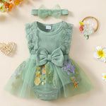 Renotemy Newborn Baby Girl Lace Romper Infant Summer Boho Flower Tulle Dress Party Gifts Newborn Photography Outfits