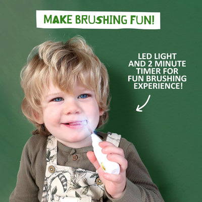 Jack N' Jill Tickle Tooth Toddler Toothbrush & Toothpaste Set - Baby Electric Toothbrush, Natural Toothpaste for Kids, Made for Tiny Teeth, Organic Fruit Flavor (Strawberry & Blueberry)