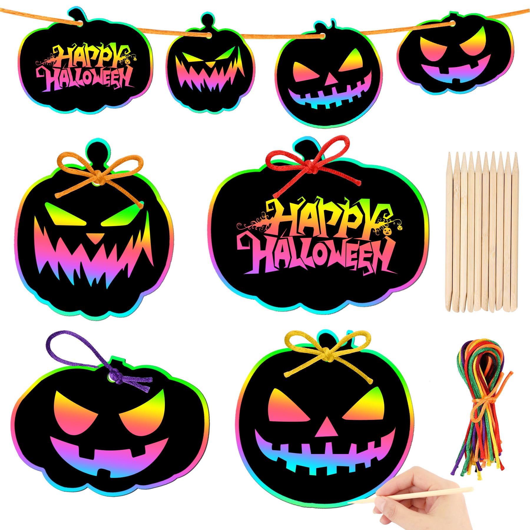 JULMELON 36 PCS Summer Crafts, Rainbow Scratch Art Summer Gifts Magic Color Ice Cream Scratch Cards DIY Sweet Candy Ornament for Party Favors School Activities