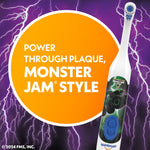 Spinbrush Monster Jam Grave Digger Battery Powered Electric Toothbrush for Children Ages 3+ with AA Battery, Soft Head Bristles