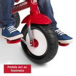 Radio Flyer Deluxe Steer & Stroll Trike, Red, for Kids 2-5, 2-in-1 Parent Steer Tricycle, Removable Push Handle, Adjustable Seat, Steel Frame, Covered Storage Bin, Tricycle for Toddlers and Kids