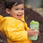 Chicco Insulated Sippy Cup 12+ Months, 9oz Glow-in-the-Dark Toddler Training Cup with Bite Resistant No-Spill Rim Spout, Double-Wall, BPA Free, Green