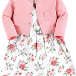 Hudson Baby Baby Girls' Cotton Dress and Cardigan Set