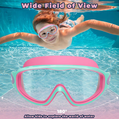 Keary 2 Pack Swim Goggles for Kids 6-14 8-14 Kids Swimming Goggles Age 3-15 4-7 4-16 8-12 For Boys Girls Youth Toddler Children Pool Water Goggle Anti Fog UV Protection Clear Wide View Waterproof