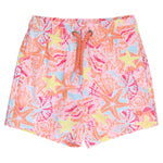 RUGGEDBUTTS Boys UPF50+ Stretch Neon Swim Trunks - Sunset Seashells, 3-6m