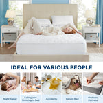Bedsure Queen Mattress Protector, Quilted Waterproof Mattress Protector with Deep Pocket up to 22 Inches, Soft Breathable Noiseless Bed Pad Topper, Queen Bed Cover for Home, Bedroom, Hotel – White