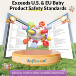Baby Silicone Teething Toys - Safe, Multi-Functional BPA-Free Sensory Learning Teether Montessori Baby Toys for Infant 0-12 Months Teething Relief with Rattle Perfect Baby Gift for Boys Girls