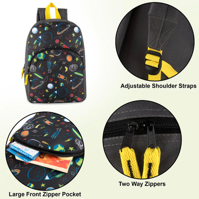 Trail maker 15 Inch Kids Backpacks for Boys & Girls | Preschool, Kindergarten, Elementary School Backpacks with Adjustable, Padded Straps (Stellar Space)