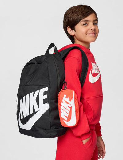 Nike Unisex Children's Backpack (20 L, Older Children) Backpack, Black/Orange/White, Einheitsgröße, Sports