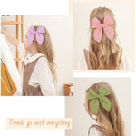 5.5 Inch 20PCS Baby Girls Fable Hair Bows Clips Cotton Linen Alligator Hair Clips Large Neutral Handmade Hair Accessories Bows for Girls Toddlers Kids by doboi