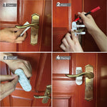 Snowharp Child Proof Door Lever Lock, Door Handle Lock, Durable ABS with Adhesive Backing, Simple Install, No Tools Needed (U, Pack, 2)