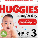 Huggies Size 3 Diapers, Snug & Dry Baby Diapers, Size 3 (16-28 lbs), 34 Count, Packaging May Vary