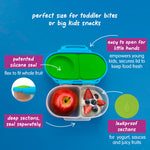 b.box Snack Box - Leakproof Mini Bento Box for Kids & Toddlers, 2 Compartment Snack Containers for Kids, Lunch Containers, Dishwasher Safe, BPA Free, PFAS Free, Ages 4m+, 1 3/4 Cup - Ocean Breeze