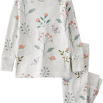 little planet by carter's Baby 2-Piece Pajamas Made with Organic Cotton, Gray Botanical Prints, 12M