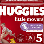 Huggies Size 5 Diapers, Little Movers Baby Diapers, Size 5 (27+ lbs), 132 Count (2 Packs of 66), Packaging May Vary