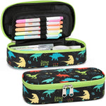 Cambond Pencil Case for Boys - Cute Pencil Case for Kids Large Capacity Pencil Pouch for School, Pencil Cases Only, Black Dinosaur