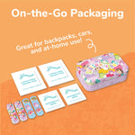 Smart Care Squishmallow First Aid Kit Travel Essentials with Antiseptic Wipes, Cute Bandaids Variety Pack for Kids, Latex-Free Gauze Pads and Bandages in Tin Case, 33PC