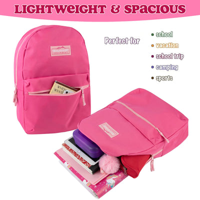 Trail maker Classic 17 inch Backpacks with Adjustable Padded Straps | School Backpacks for Girls, Boys (Pink)
