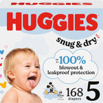 Huggies Size 1 Diapers, Snug & Dry Newborn Diapers, Size 1 (8-14 lbs), 128 Count, Packaging May Vary