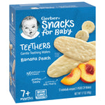 Gerber Snacks for Baby Teethers, Banana Peach, Gentle Teething Wafers, Flavored with Real Fruits & No Artificial Flavors, 12 Individually Wrapped 2 Packs/Box (Pack of 2 Boxes)
