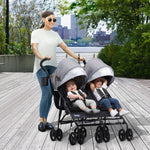 Jeep PowerGlyde Side-by-Side Double Stroller by Delta Children, Grey