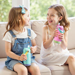 Kerilyn 12oz Kids Water Bottle, Stainless Steel Insulated Water Bottle, Toddler Cup with Straws Leak-Proof, Kids Water Bottles for School Boys Girls, BPA Free, Blue